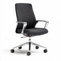 Office chair with ergonomic design in gray fabric and aluminum base 60 x 60 x 100cm