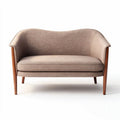 Two-seat sofa with beige fabric upholstery and wooden legs 150 x 80 x 75cm